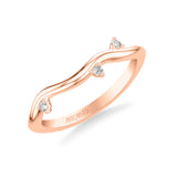 Artcarved Bridal Mounted with Side Stones Contemporary Diamond Wedding Band 14K White Gold