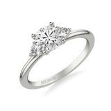 Artcarved Bridal Mounted with CZ Center Classic Engagement Ring 18K Yellow Gold