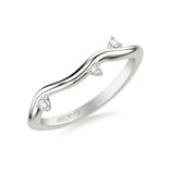 Artcarved Bridal Mounted with Side Stones Contemporary Diamond Wedding Band 14K Rose Gold