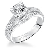 Artcarved Bridal Semi-Mounted with Side Stones Classic Diamond Engagement Ring Elizabeth 14K White Gold Primary & 14K Rose Gold