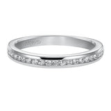 Artcarved Bridal Mounted with Side Stones Classic Diamond Wedding Band Amanda 14K White Gold