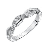Artcarved Bridal Mounted with Side Stones Contemporary Twist Halo Diamond Wedding Band Bella 14K White Gold