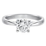 Artcarved Bridal Mounted with CZ Center Classic Solitaire Engagement Ring Lindsey 14K White Gold