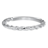 Artcarved Bridal Band No Stones Contemporary Twist Solitaire Wedding Band Joanna 14K White Gold