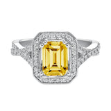 Artcarved Bridal Semi-Mounted with Side Stones Vintage Halo Engagement Ring Janice 14K White Gold