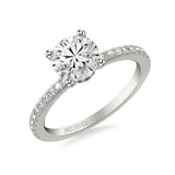 Artcarved Bridal Mounted with CZ Center Classic Engagement Ring 14K Yellow Gold & Blue Sapphire