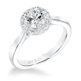 Artcarved Bridal Mounted with CZ Center Classic Halo Engagement Ring Maisy 14K White Gold
