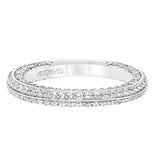 Artcarved Bridal Mounted with Side Stones Contemporary Twist Diamond Wedding Band Theodora 14K White Gold