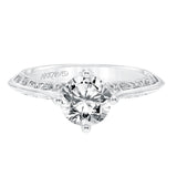 Artcarved Bridal Mounted with CZ Center Vintage Heritage Engagement Ring Jessamine 14K White Gold
