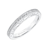 Artcarved Bridal Mounted with Side Stones Vintage Heritage Diamond Wedding Band Juliana 14K White Gold