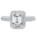Artcarved Bridal Mounted with CZ Center Vintage Heritage Engagement Ring Velma 14K White Gold