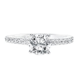 Artcarved Bridal Mounted with CZ Center Classic Diamond Engagement Ring Constance 14K White Gold