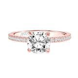 Artcarved Bridal Mounted with CZ Center Classic Engagement Ring Aubrey 14K White Gold