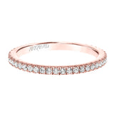 Artcarved Bridal Mounted with Side Stones Classic Diamond Wedding Band Aubrey 18K White Gold