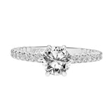 Artcarved Bridal Semi-Mounted with Side Stones Classic Engagement Ring Arabelle 14K White Gold