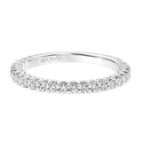 Artcarved Bridal Mounted with Side Stones Classic Halo Diamond Wedding Band Pamela 18K White Gold