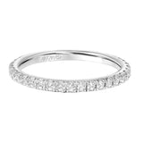 Artcarved Bridal Mounted with Side Stones Classic 3-Stone Diamond Wedding Band Rea 14K White Gold