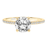 Artcarved Bridal Mounted with CZ Center Classic Engagement Ring Chelsea 18K Yellow Gold