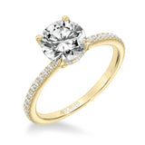 Artcarved Bridal Mounted with CZ Center Classic Engagement Ring Chelsea 18K Yellow Gold