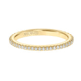Artcarved Bridal Mounted with Side Stones Contemporary Floral Halo Diamond Wedding Band Lotus 14K Yellow Gold