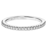 Artcarved Bridal Mounted with Side Stones Classic Halo Diamond Wedding Band Caroline 14K White Gold