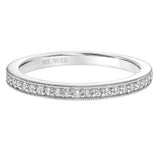 Artcarved Bridal Mounted with Side Stones Vintage Vintage Diamond Wedding Band Helen 18K White Gold
