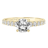 Artcarved Bridal Mounted with CZ Center Classic Engagement Ring Faye 14K Yellow Gold