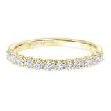 Artcarved Bridal Mounted with Side Stones Classic Diamond Wedding Band Faye 14K Yellow Gold