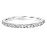 Artcarved Bridal Mounted with Side Stones Classic One Love Diamond Wedding Band Bree 18K White Gold