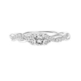 Artcarved Bridal Mounted Mined Live Center Contemporary One Love Engagement Ring Dani 14K White Gold