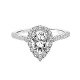 Artcarved Bridal Semi-Mounted with Side Stones Classic Halo Engagement Ring Melissa 18K White Gold