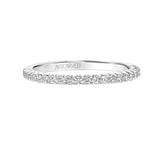 Artcarved Bridal Mounted with Side Stones Classic Halo Diamond Wedding Band Melissa 14K White Gold