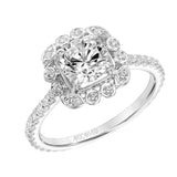 Artcarved Bridal Mounted with CZ Center Contemporary Halo Engagement Ring Riley 14K White Gold