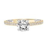 Artcarved Bridal Mounted with CZ Center Classic Lyric Engagement Ring Sonya 18K Yellow Gold Primary & White Gold