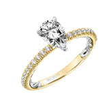 Artcarved Bridal Mounted with CZ Center Classic Lyric Engagement Ring Renee 14K Yellow Gold Primary & 14K White Gold