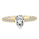 Artcarved Bridal Mounted with CZ Center Classic Lyric Engagement Ring Renee 14K Yellow Gold Primary & 14K White Gold