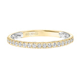 Artcarved Bridal Mounted with Side Stones Classic Lyric Diamond Wedding Band Renee 14K Yellow Gold Primary & 14K White Gold