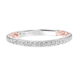 Artcarved Bridal Mounted with Side Stones Classic Lyric Diamond Wedding Band Harley 18K White Gold Primary & Rose Gold
