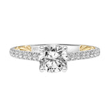 Artcarved Bridal Semi-Mounted with Side Stones Classic Lyric Engagement Ring Marta 14K Yellow Gold
