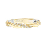 Artcarved Bridal Mounted with Side Stones Contemporary Lyric Diamond Wedding Band Starla 14K White Gold Primary & 14K Yellow Gold