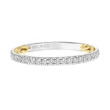 Artcarved Bridal Mounted with Side Stones Classic Lyric Diamond Wedding Band Cherise 14K White Gold Primary & 14K Yellow Gold