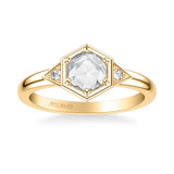 Artcarved Bridal Mounted Mined Live Center Contemporary Rose Goldcut Engagement Ring Truddy 14K Yellow Gold