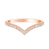 Artcarved Bridal Mounted with Side Stones Wedding Band 18K Rose Gold