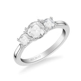 Artcarved Bridal Mounted Mined Live Center Classic Rose Goldcut 3-Stone Engagement Ring Belinda 14K Yellow Gold