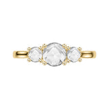 Artcarved Bridal Mounted Mined Live Center Classic Rose Goldcut 3-Stone Engagement Ring Belinda 14K Yellow Gold