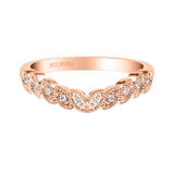 Artcarved Bridal Mounted with Side Stones Wedding Band 18K Rose Gold