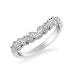 Artcarved Bridal Mounted with Side Stones Wedding Band 18K White Gold