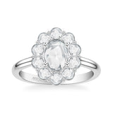 Artcarved Bridal Mounted Mined Live Center Classic Rose Goldcut Halo Engagement Ring 18K White Gold