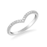 Artcarved Bridal Mounted with Side Stones Classic Rose Goldcut Diamond Wedding Band Paula 14K White Gold