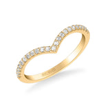 Artcarved Bridal Mounted with Side Stones Classic Rose Goldcut Diamond Wedding Band Paula 18K Yellow Gold